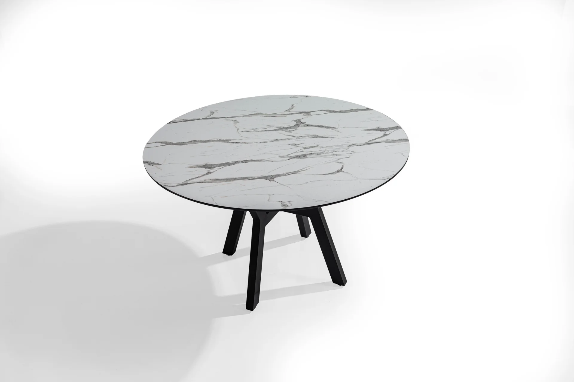 MARMO ROUND TABLE WITH METAL LEGS